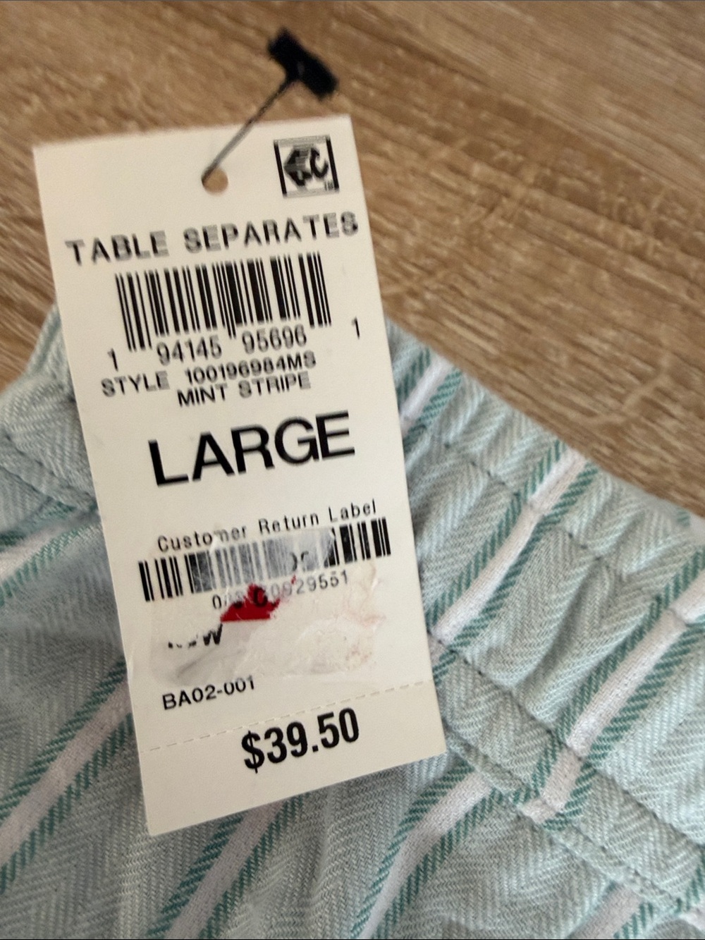 Macy's Women's Light Blue and White Striped Pajama Pants - Picture 6 of 6